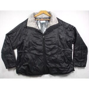 Columbia Jacket Womens Size 3X Black Kaleidaslope Insulated Omni Heat Full Zip